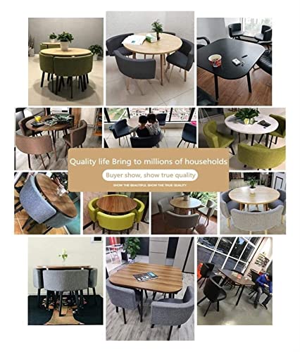 Zhangpp Small Conference Room Tables Simple Office Table Round Furniture Table And Chair Set Wooden Round Table 5-Piece Set Family Apartment Study Balcony Kitchen Creative 80Cm (Color : Light Grey) #TOP7
