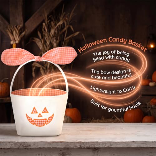 CRAZITAYA Samll Pumpkin Halloween Basket, Orange - image 4