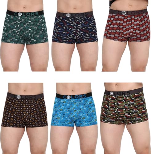 Image of Rupa Frontline Men's Cotton Printed Assorted Outer Elastic Mini Trunks /Underwear (#105)
