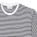 Lacoste Men's Striped Heavy Cotton T-Shirt, White/Navy Blue, Medium