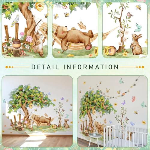 Vinilo decorativo grande árbol y animales para pared miniatura 3