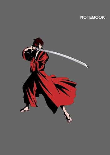 Notebooks Rurouni Kenshin Wandering Samurai Anime With Lined Pages, 8.27 x 11.69 inches, A4, 110+ Pages, Himura Kenshin Rurouni Kenshin Wandering