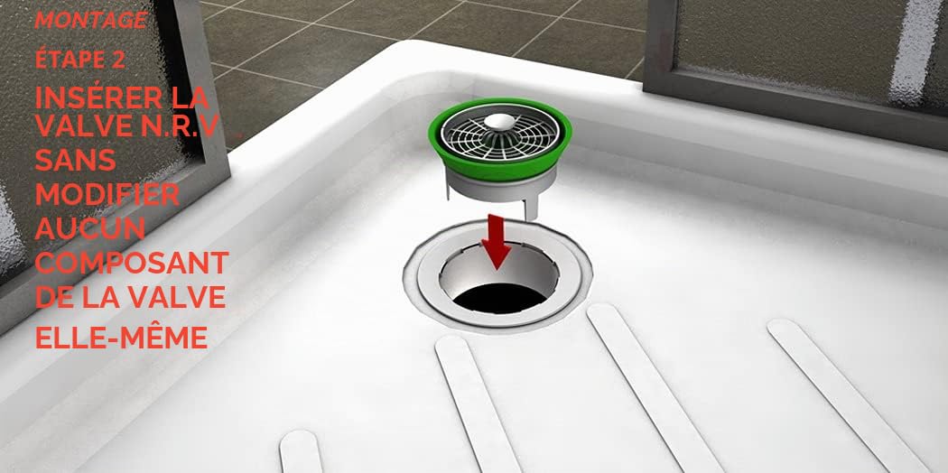 Bonomini - Valve / Clapet Anti Retour Anti Odeur Mécanique en Silicone Anti Odeur - Pour Tuyaux de Douche de 75 à 80 MM - Gris/Vert