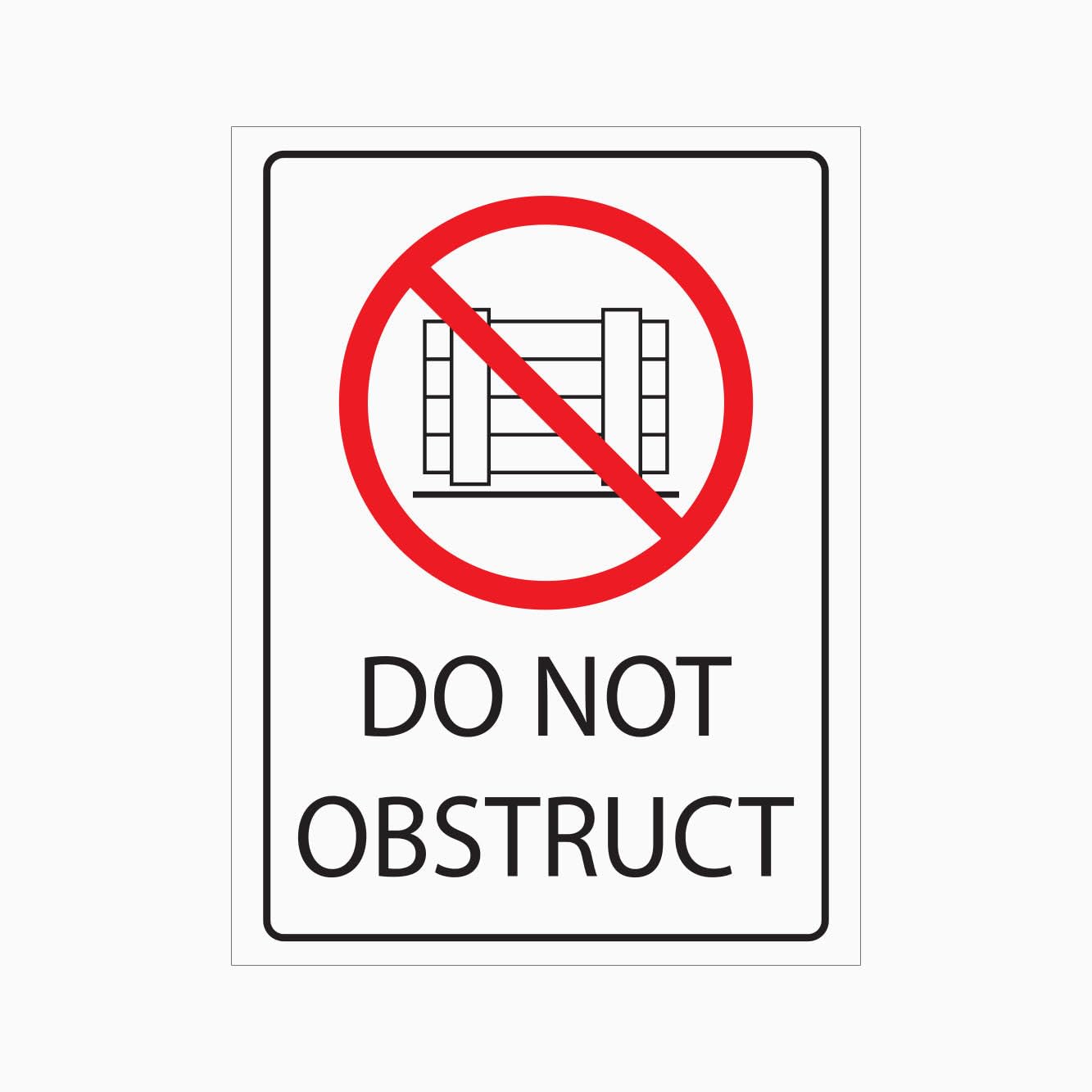 DO NOT OBSTRUCT Sign, 12x8 Inch Metal Tin Sign, Access Rule Plaque for Doors, Passages and Industrial Working Areas