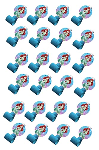 The Little Mermaid Ariel Party Supplies Bundle includes: 24 Party Blowouts