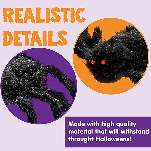 Image of JOYIN 6.5ft Halloween Spider Outdoor Decorations, Scary Giant Large Spider Props for Halloween Outside Decor, Indoor Party Supplies and Yard Lawn Decoration, Black