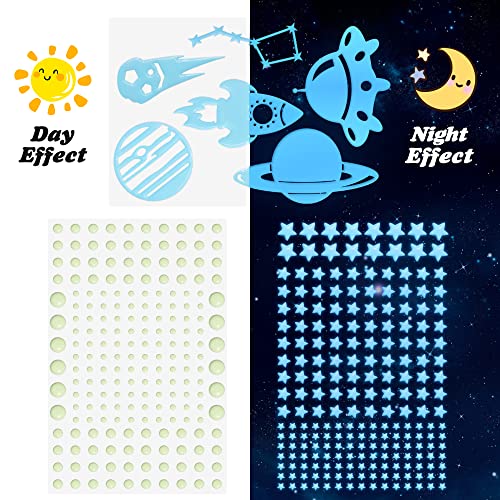 Glow In The Dark Stars For Ceiling, 621 Pcs 3D Glowing Wall Decor Stickers Starry Sky Shining Decoration Perfect For Kids Bedroom Bedding Room Gifts,Christmas Stocking Stuffers For Kids #TOP2