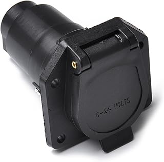 Necvior 7 Way to 12V Power Adapter with Dustproof Cover 7 Pin RVs Adapter Trailer Connector for RVs Car 7 Pin Trailer Plug