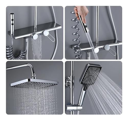 Ensemble de douche 4 fonctions avec mitigeur effet pluie - 6