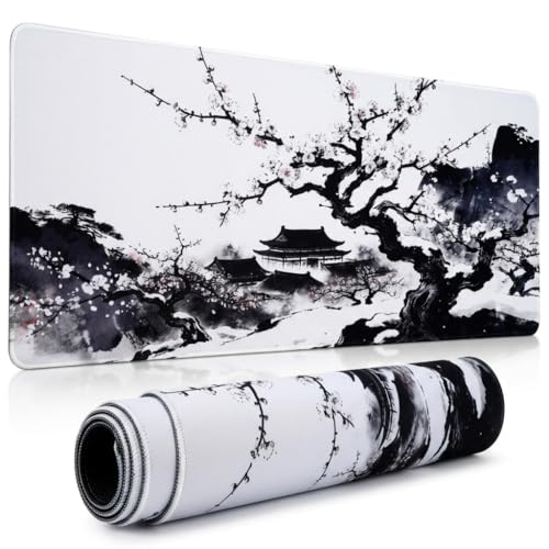 Grand tapis de souris de jeu fleur avec finitions premium cousues