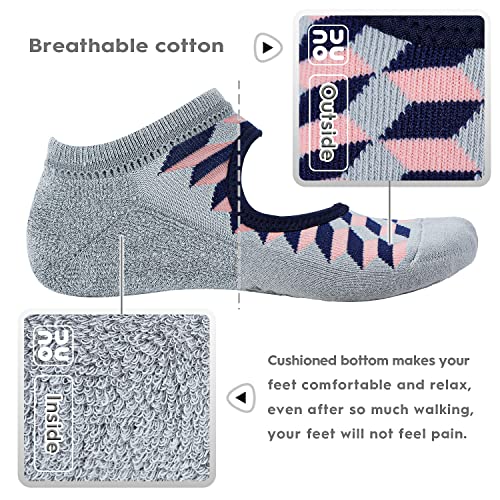 Image of unenow Non Slip Grip Yoga Socks for Women with Cushion for Pilates, Barre, Home