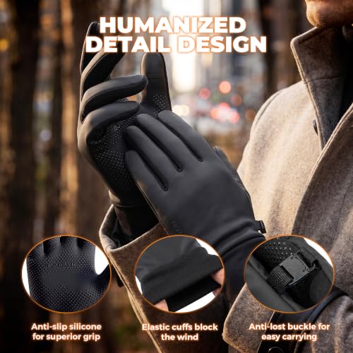 Image of rivmount Winter Gloves Women Men, Cold Weather Touch Screen Liner Glove, Windproof 3-Layers, for Running, Cycling, Biking, Hiking, Driving