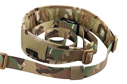 Taktischer Gewehrriemen, 2-Punkt Verstellbarer taktischer Gewehrriemen mit breiter Polsterung für Jagd, Camping & Outdoor Aktivitäten (MC)