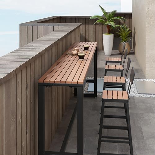 Industrial Rectangular Narrow Bar Table, Counter Height Dining Table for Modern Homes, Kitchen & Bistro Use, 15.7"x63" - Stylish Bar Unit, No Stools Included