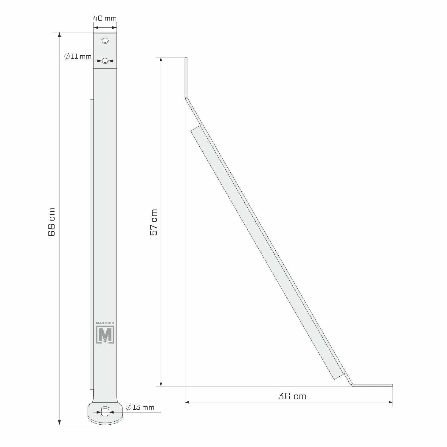60 cm 1er Storm-Set (Sturmanker) Schraubfundament + Zubehör; Durchmesser 60 x 2; M12