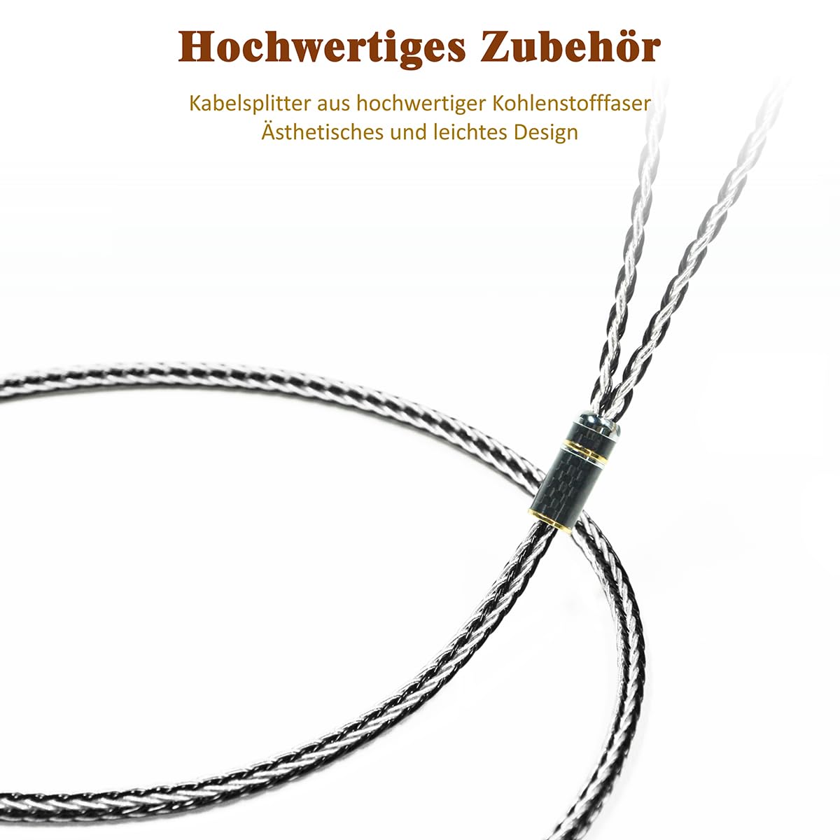 GUCraftsman 0.78mm 2-Pin-In-Ear-Kabel für 64 Audio U4s, U6t, Vision Ears‌ VE2, VE5, Empire Ears Raven – 16-adriges IEM-Upgrade-Kabel in 7N Einkristall-Silber/Kupfer-Mischverflechtung (4,4 mm Stecker)