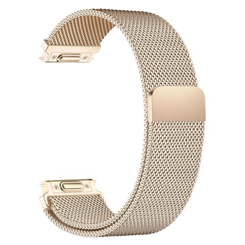 TJCENXIN 22mm Rose Gold Stainless Steel Magnetic Watch Band for Women Men, Push-Button Quick Release Metal Watch Strap Mesh Milanese Loop Wristband Replacement Bracelet