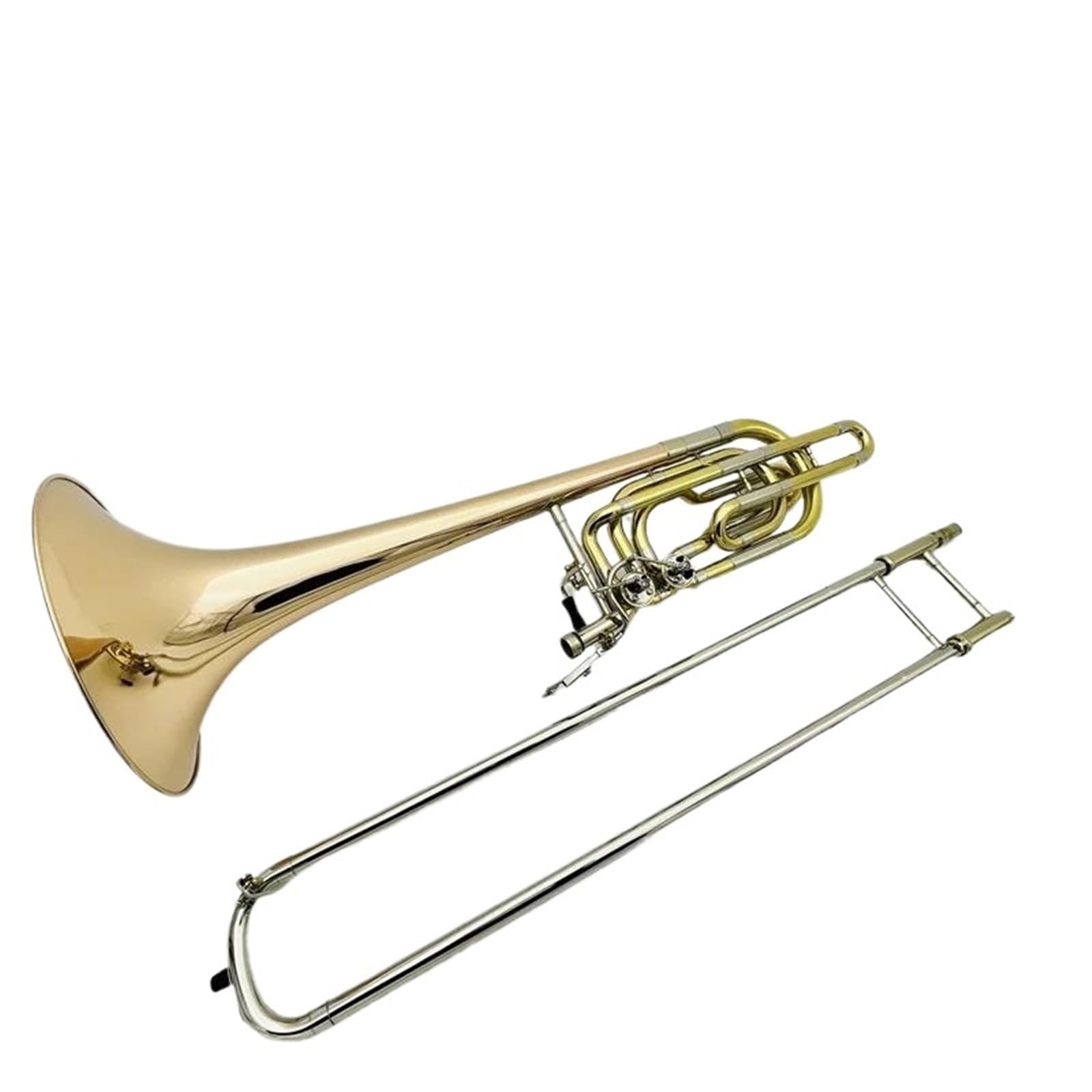 Puzon dla początkujących Bb F puzon dwutłokowy fosforowy brąz mosiądz platerowany profesjonalny instrument muzyczny z etui,