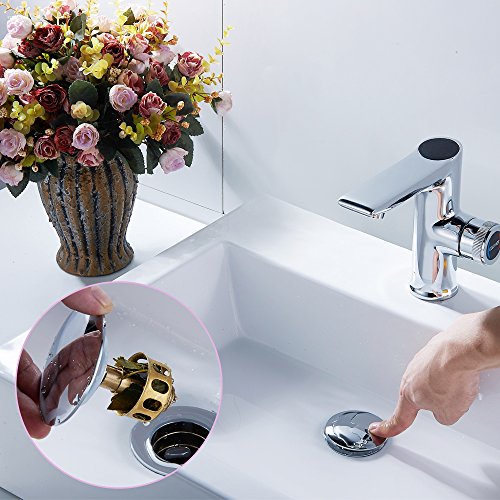Bathroom Sink Drain, Vessel Sink Pop Up Drain With Detachable Basket Stopper,Anti-Explosion And Anti-Clogging Drain Strainer, Sink Drain Assembly Without Overflow Polished Chrome, REGALMIX RWF082A