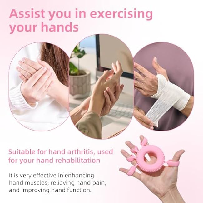 Finger Strengthener Physical Therapy Equipment Stretcher Hand Strengthener Hand Workout Extension Exerciser Hand Grip Trainer, Silicone Rings for Muscle Training Finger Rehabilitation Training