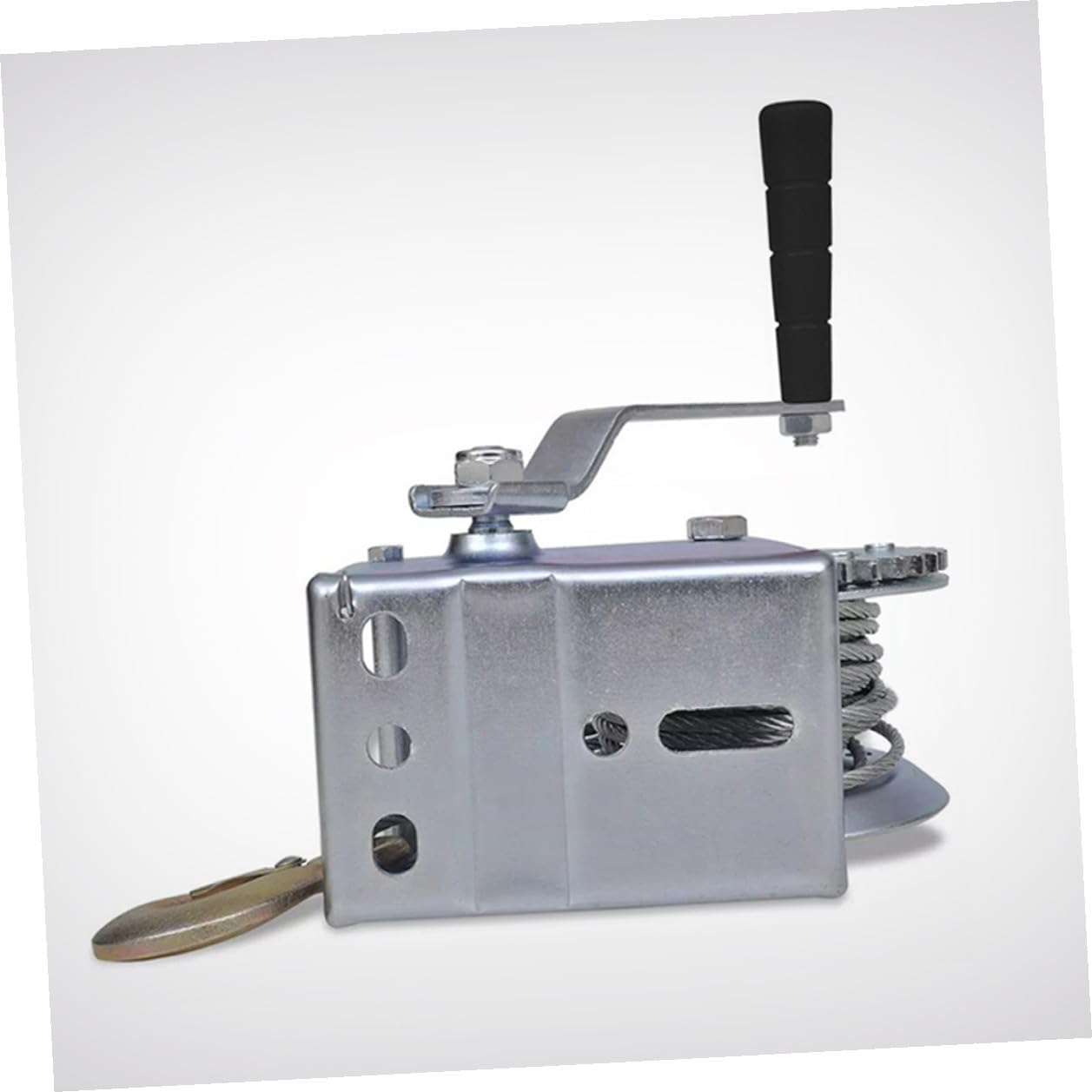 Hand Crank Winch with 10m Steel Wire Rope 3500lbs Heavy-Duty Hauling Cable for Car Boat Trailer Towing and Overlanding Use