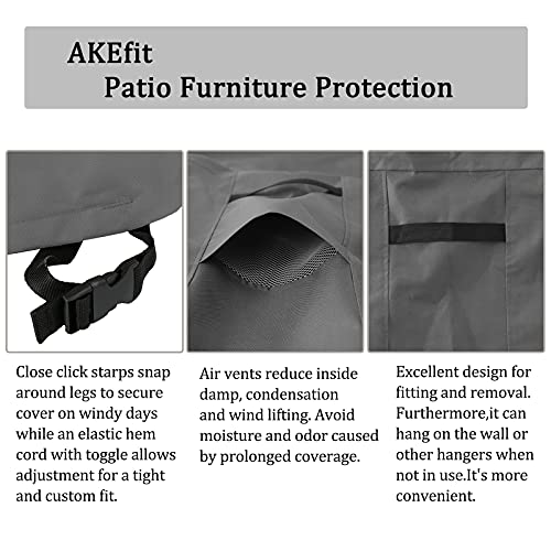 AKEfit Patio Furniture Cover, Outdoor Sectional Furniture Covers Waterproof Dust Proof Furniture Lounge Porch Sofa Protectors D128 x W83 x H28… - Thumbnail 4