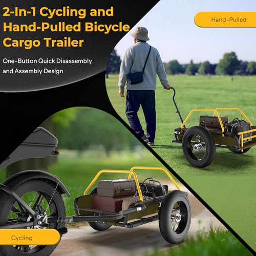MOVCAN 2 in 1 Bike Cargo Trailer and Wagon Cart, Bike