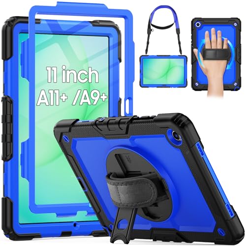 Funda para Samsung Galaxy Tab A11+ resistente a los golpes con soporte para bolígrafo azul