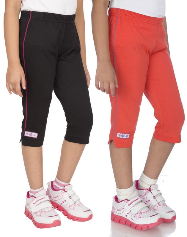 Image of OCEAN RACE 100% Coton Girls Capri Pack of- 2