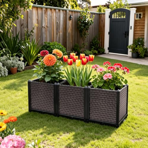 Large Planters for Outdoor Plants 20" Tall Planter Box, 47.2"L x 15.7"W by TooCust - Used condition - Image 2