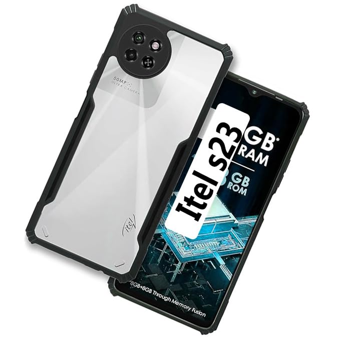 COBERTA Polycarbonate Back Cover For Itel S23 Back Cover Case - Black Transparent (B0CV3QFH7B) Amazon Price History, Amazon Price Tracker