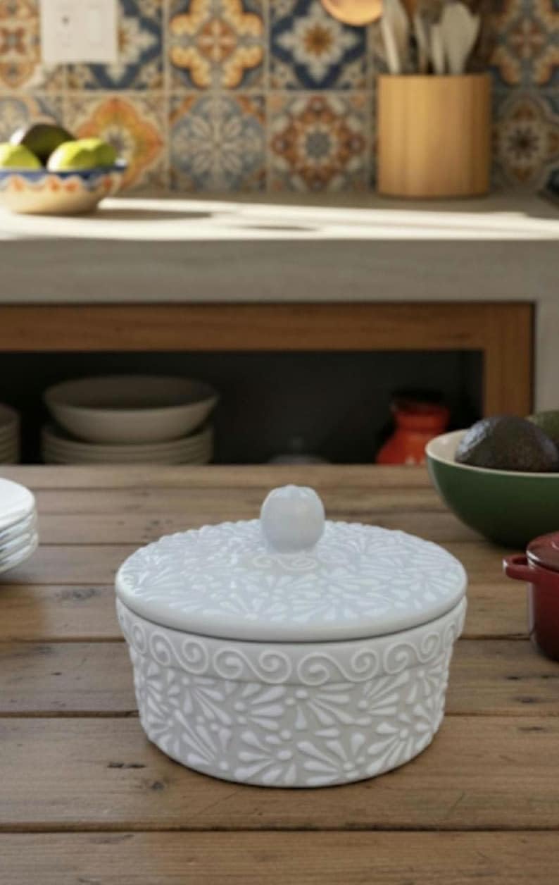 Mexican Folk Art Tortilla Warmer - Colorful Talavera Ceramic to Brighten Your Table with Authentic Style