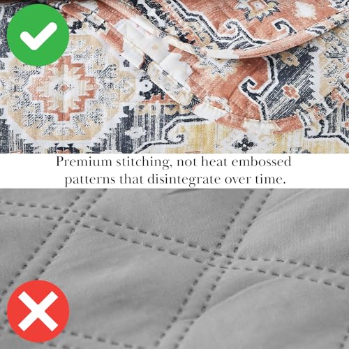 Image of Southshore Fine Living, Inc. Twin Daybed Comforter Set, 6-Piece Twin Boho Bedding Set with Daybed Cover, 3 Pillow Shams, Bed Skirt, Throw Pillow - Day Bed Quilt Set, Kilim Natural