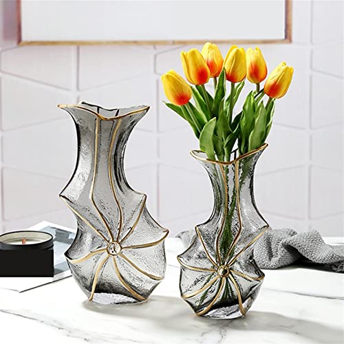 Vase en verre peint à la main transparent YRYRYW ornement de pièce