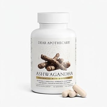 Organic Ashwagandha with BioPerine | 600mg Root Extract | Black Pepper for Absorption | 60 Vegetarian Capsules | Non-GMO, Gluten Free
