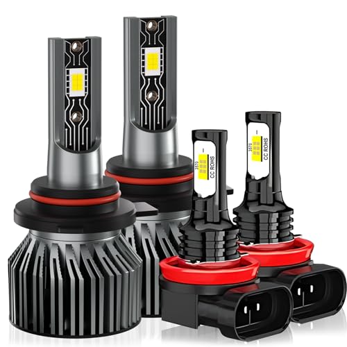 Upgrade Hi/Lo Headlight Bulb Kit Fits With 2016-2019 Toyota RAV4, 4Pcs