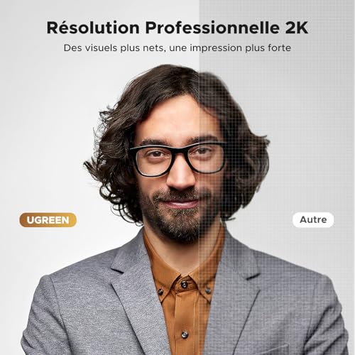 Caméra PC anti-flou UGREEN 2K avec micros intégrés pour Zoom - 2