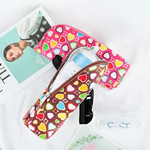 Isuperb® 2 Pack Baby Bottle Tote Bags Nursing Bottle Cooler Warmer Insulated Bag For Travel Stroller 3.1X3.1X9.5Inch (Floral Print) #TOP3