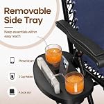 Yaheetech 26" Zero Gravity Recliners Adjustable Set of 2, Navy Blue - Image 5