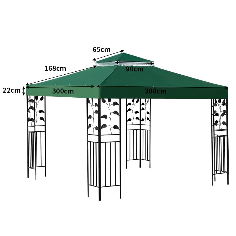 Copertura superiore di ricambio per gazebo a 2 ripiani, di grandi