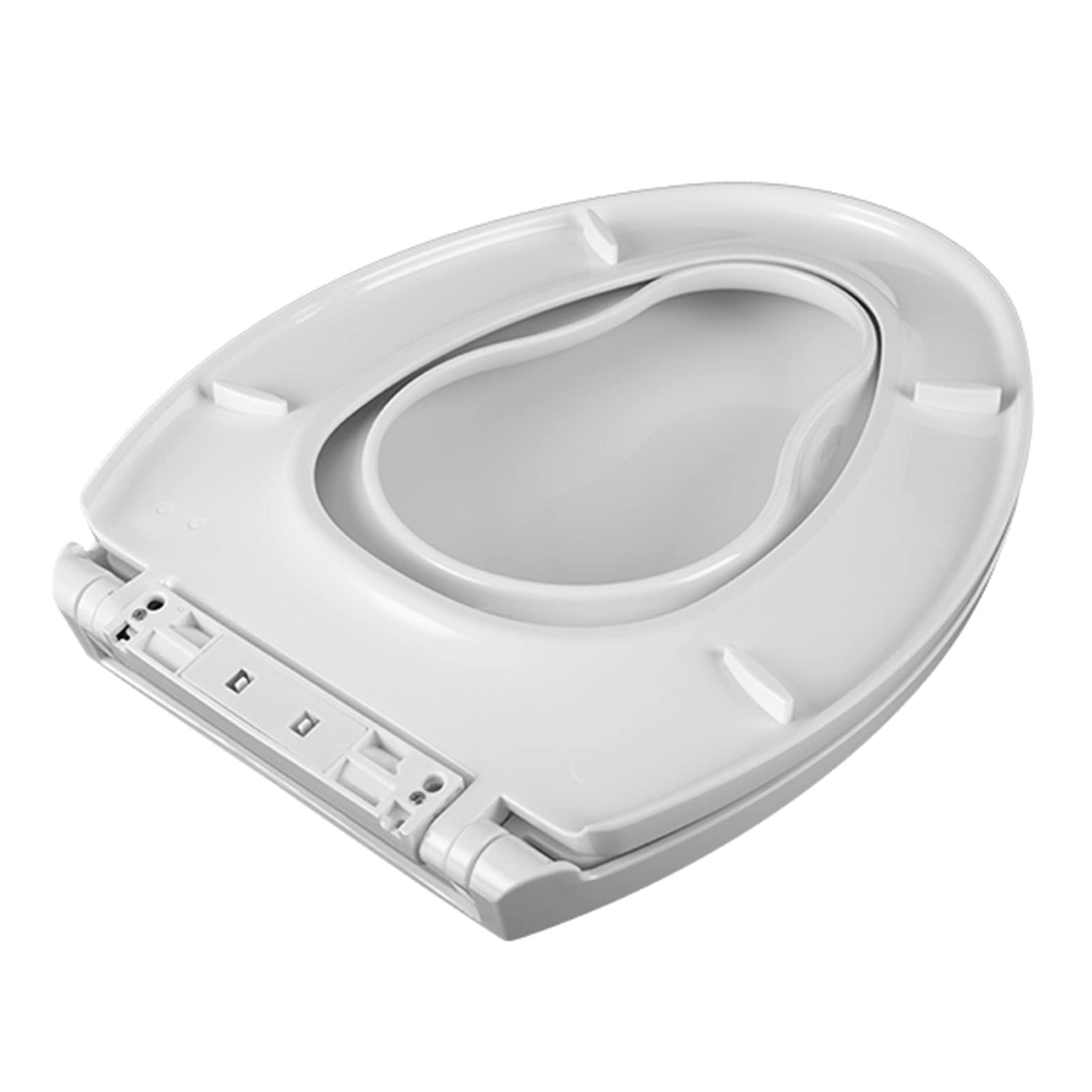 White Toilet seat, Quick Release Child seat Fixing Hinges Standard Toilets, Adjustable, Lightweight, Durable, Portable, User-Friendly, Compact, Soft, Close, Built, Small