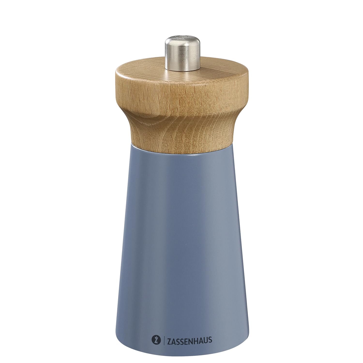 Zassenhaus Deepsea, Beech Westerland Deep Sea Salt Mill, Lacquered Beech Wood, Mill Head Made Of Beech Wood, With Infinitely Adjustable High Performance Ceramic Grinder, Spice Mill For Salt, 12 Cm, Diameter 5.4 Cm