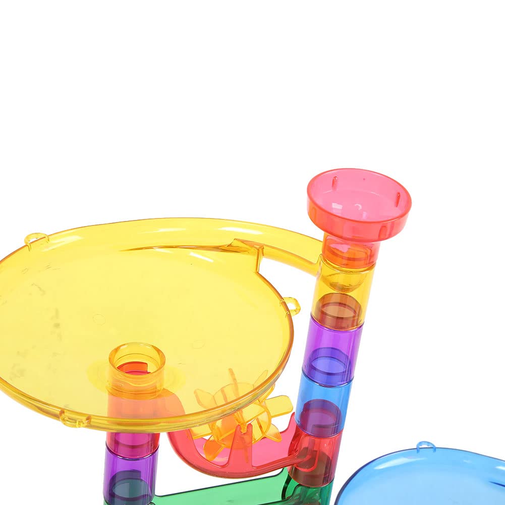 Hidyliu DIY Montar Pista de Carreras de Mármol para Niños Juguete Educativo con 122 Bloques de Plástico Coloridos (122 Piezas)