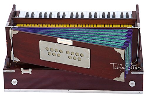 Maharaja Musicals, Folding Harmonium Instrument, In USA, 9 Stops, Rosewood Color, Safri, 3 1/2 Octave, Coupler, Bag, Tuned To A440, Musical Instrument Indian (PDI - 186) - Thumbnail 5