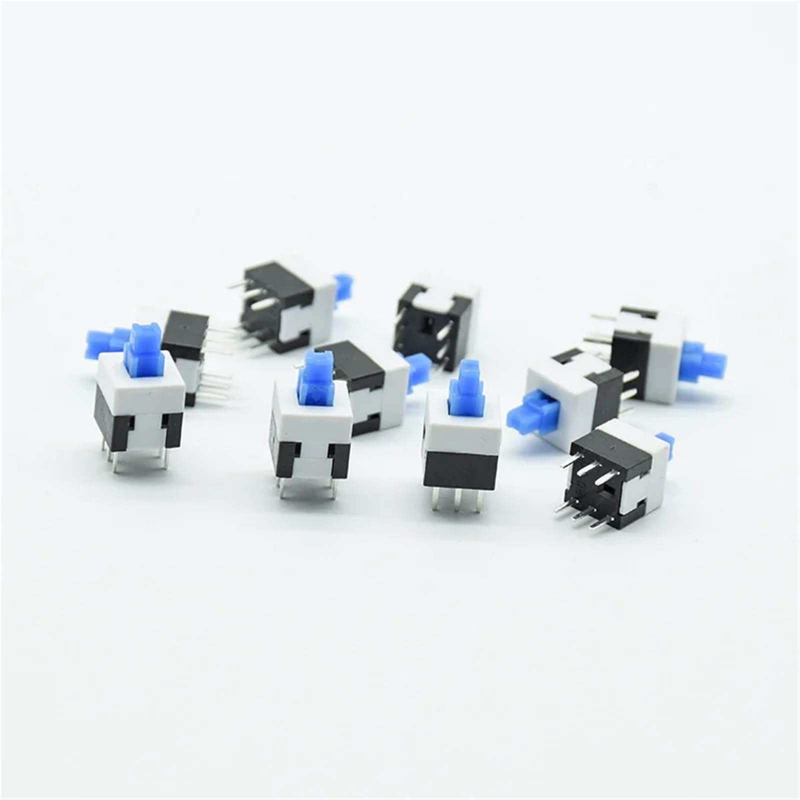 Interruptor de botón autorretención componente cuadrado de 8mm azul mini 4