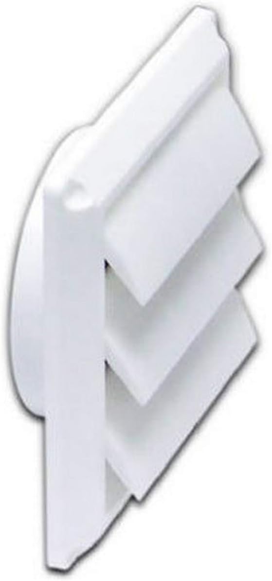 Lambro 2676W White Plastic Louvered Vent, 4-Inch