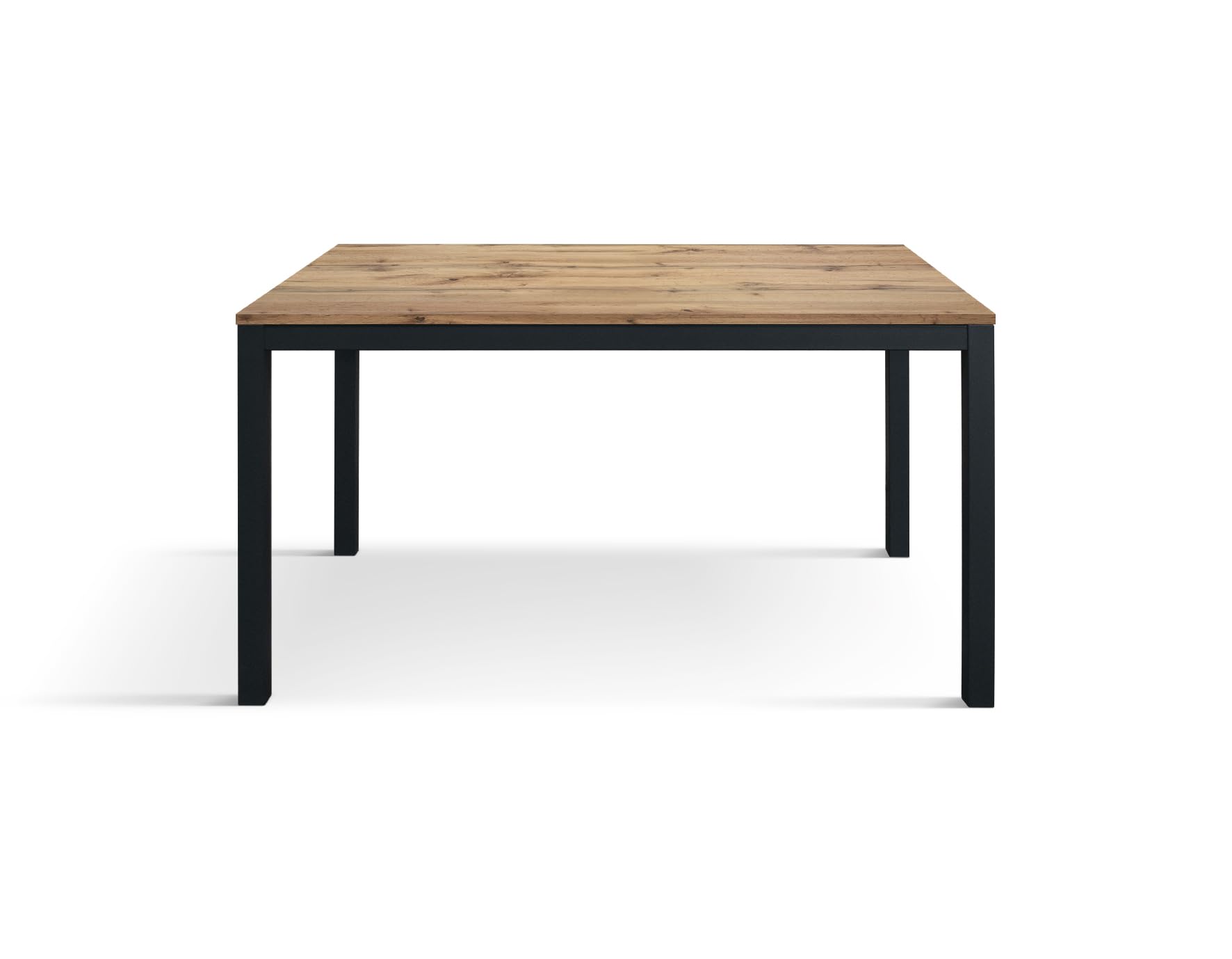 PAZZO DESIGN Tavolo Allungabile Michelle, Tavolo Soggiorno e Cucina, Piano Nobilitato Melaminico, Gambe Metallo Nere, Made in Italy, Rovere Rustico, 120x80x75 cm - id_2092