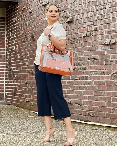 Image of G4Free Capri Pants for Women Wide Leg Yoga Dress Capris with Pockets Cross Loose Casual Work Crop Pants