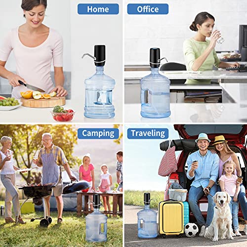 Water Dispenser For 5 Gallon Bottle, Electric Drinking Water Pump Portable Automatic Water Pump For Camping, Kitchen, Home, Office, Car, Fits For Indoor And Outdoor(Black) #TOP4