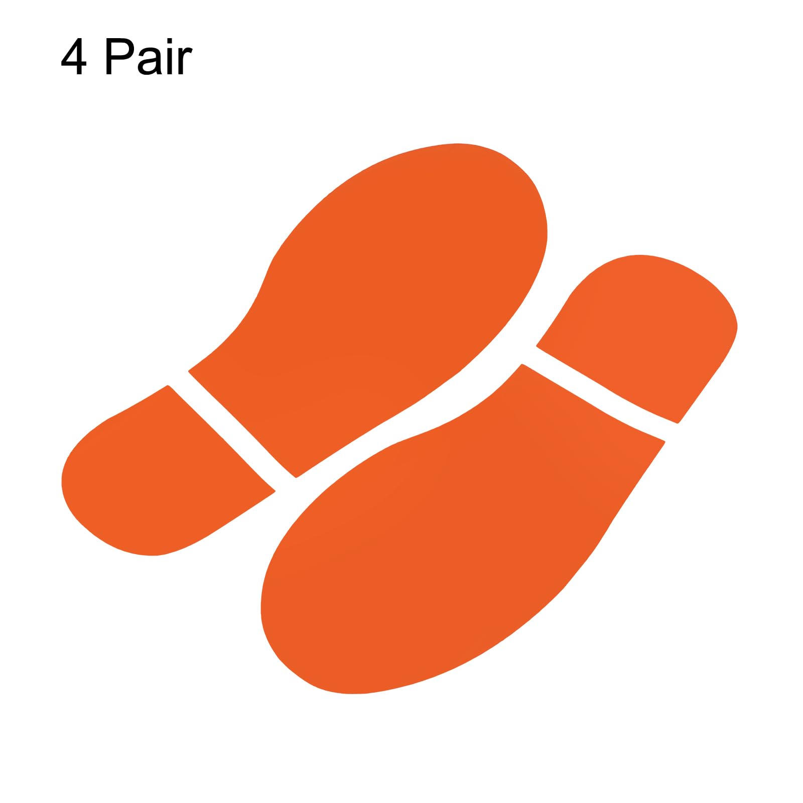 PATIKIL 6x2.5" Footprint Sticker, 4 works PVC Shoes Floor Decal Sign for Class Decor Stair Guide Orange - Image 3